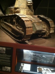 The Renault tank, with accompanying shrapnel