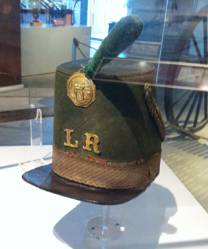 Shako used by John Hunt Morgan's "Lexington Rifles." This unit was organized in 1857 and was the first Kentucky unit to join the Confederacy. (Click photo for more info)